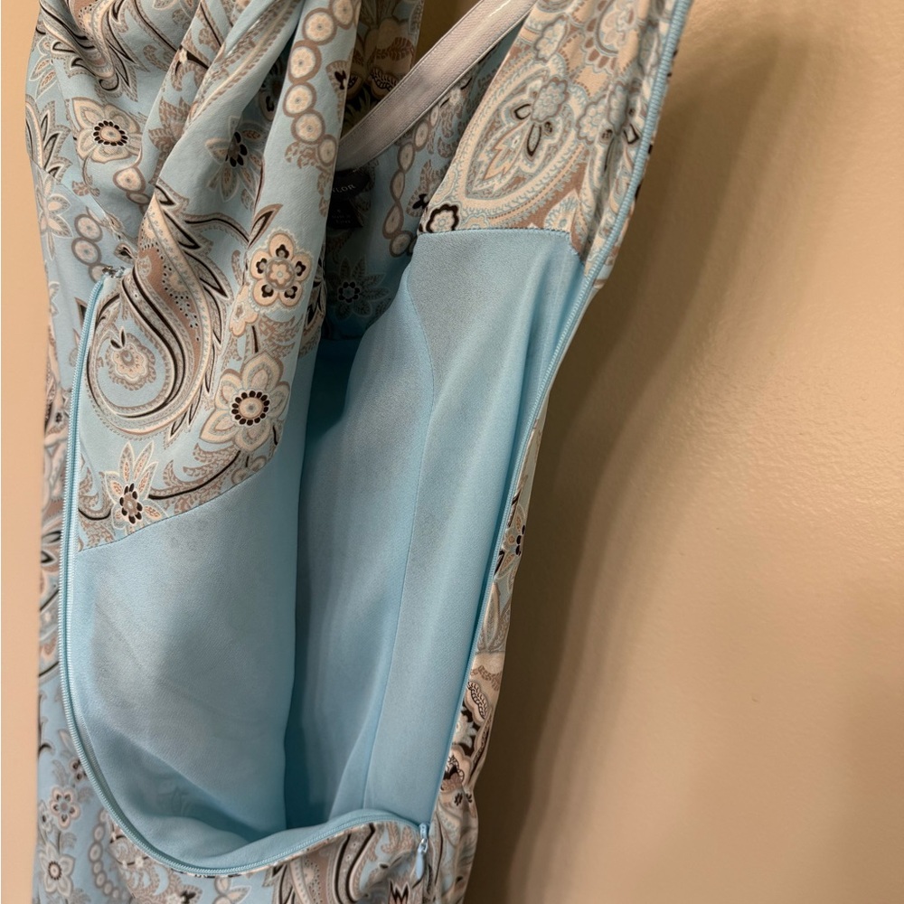 Ann Taylor Strapless Light Blue Paisley Dress - Picture 5 of 8